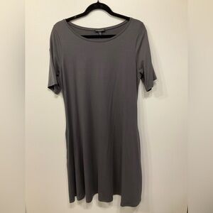 Eileen Fisher Dark Gray Petite Shirt Dress Sz PL Lyocel